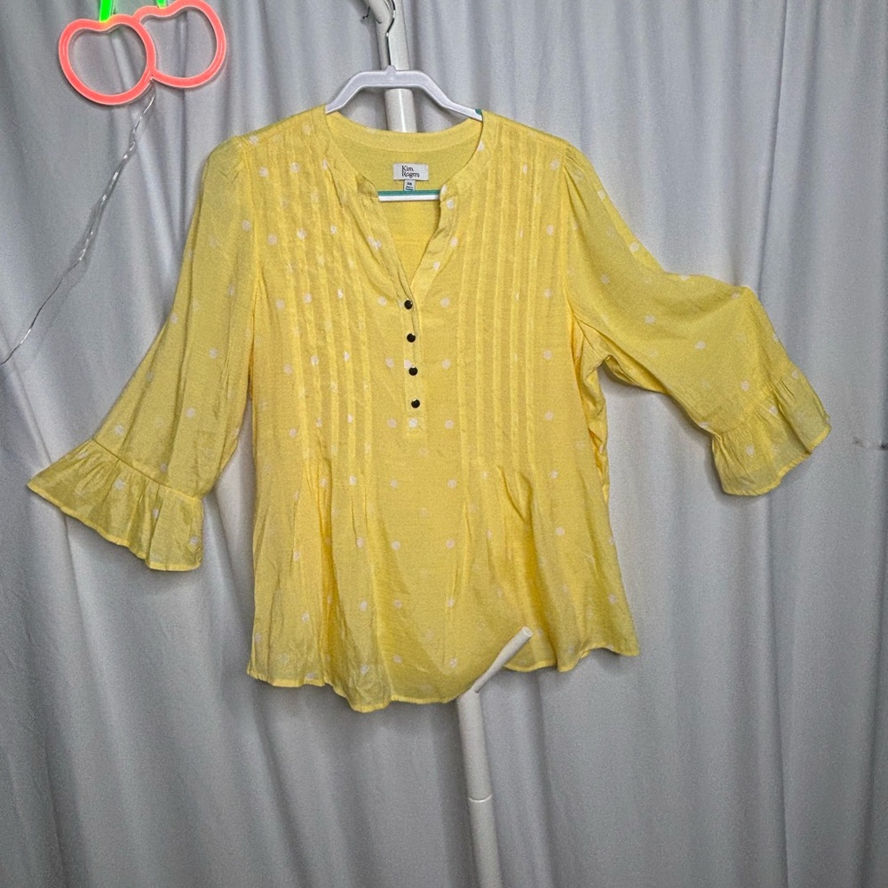 Kim Rogers Yellow Ruffled Blouse